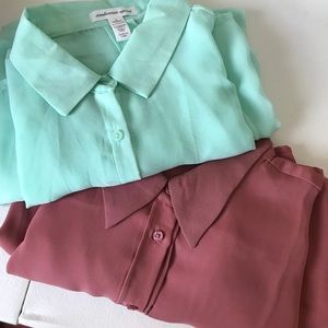 Long sleeve polyester blouse.